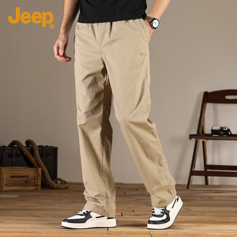 Jeep Men s Pure Cotton Straight-Leg Casual Cargo Pants 4XL