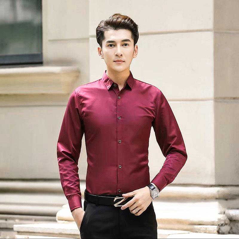 

Мужская рубашка Slim Fit с длинным рукавом, однотонная, деловая, повседневная, в корейском стиле, без складок, белая M