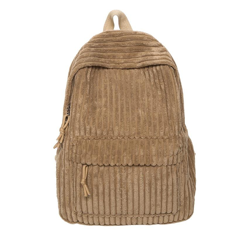 New Fashionable and Simple School Bag for Junior and Senior High School Students with Velvet Large Capacity Versatile Backpack Travel Backpack