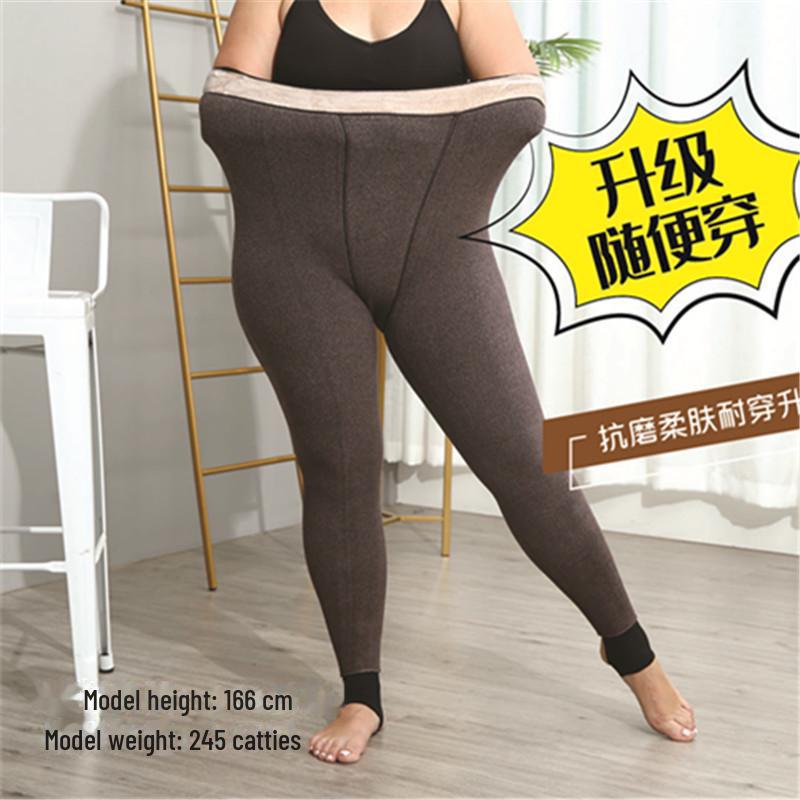 Women's Extra Thick Cotton Cashmere Winter Leggings - Plus Size, Warm One-Piece Pants for Northeast, European, and American Markets