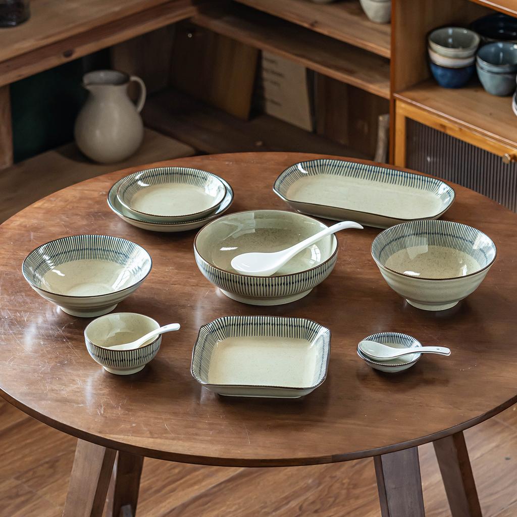 Premium Sense Bowl Plate Household Ceramic New Year'S Eve Dinner Plate Set High Value Dining Plate Tableware Dish Plate Fish Plate