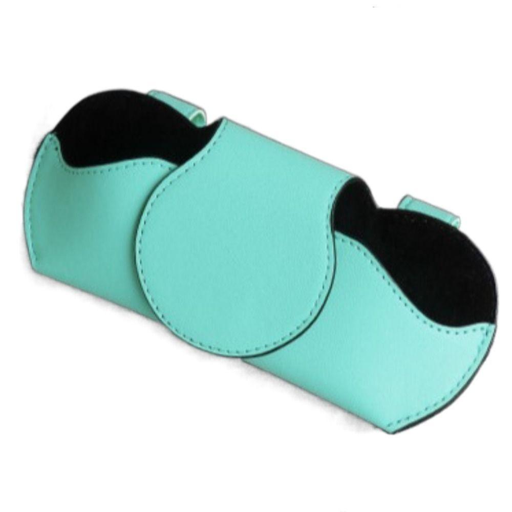 Solid Color Car Sunglasses Case PU Leather Sun Visor Storage Portable Car Glasses Box  Accessories