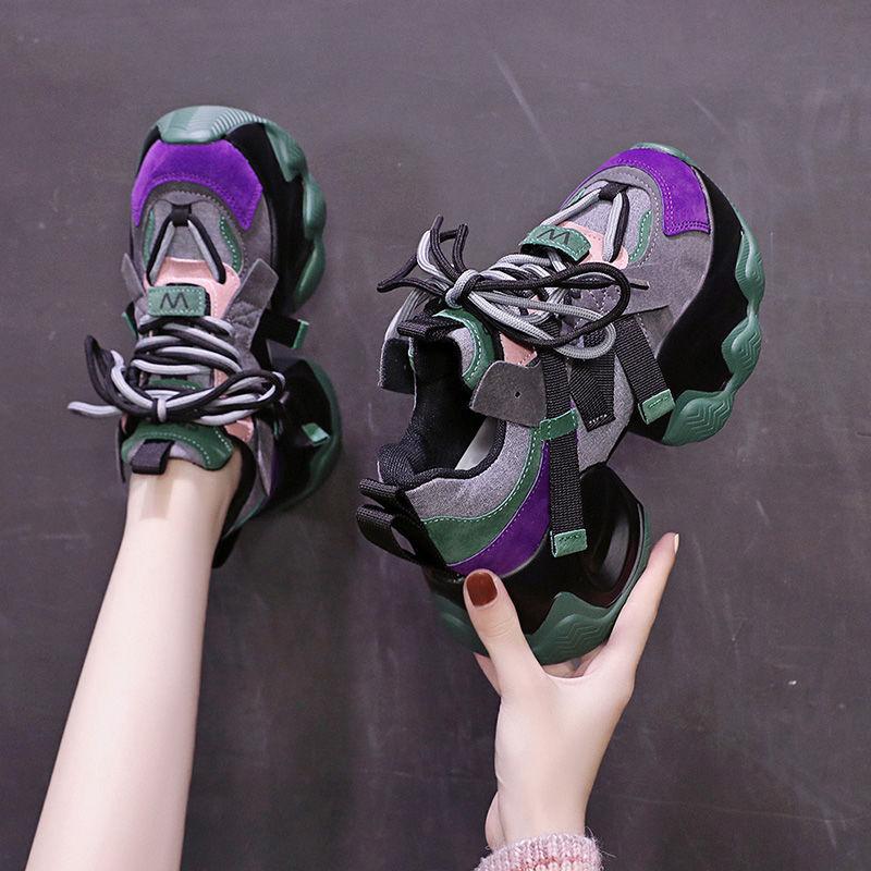 Shoes dad shoes women's new autumn and winter thick soles increase height leisure sports lightweight women's shoes