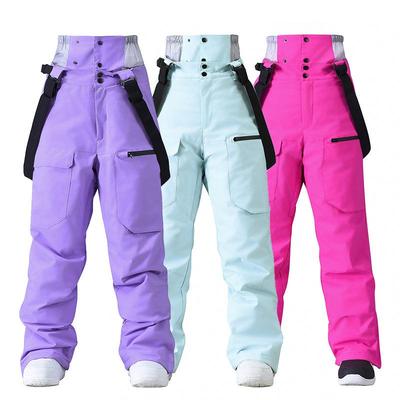 Pantalones de esquí con petos de nieve para mujer y hombre, impermeables, a prueba de viento, pantalones de esquí con aislamiento Softshell, pantalones de snowboard cálidos de invierno para exteriores para mujeres y hombres