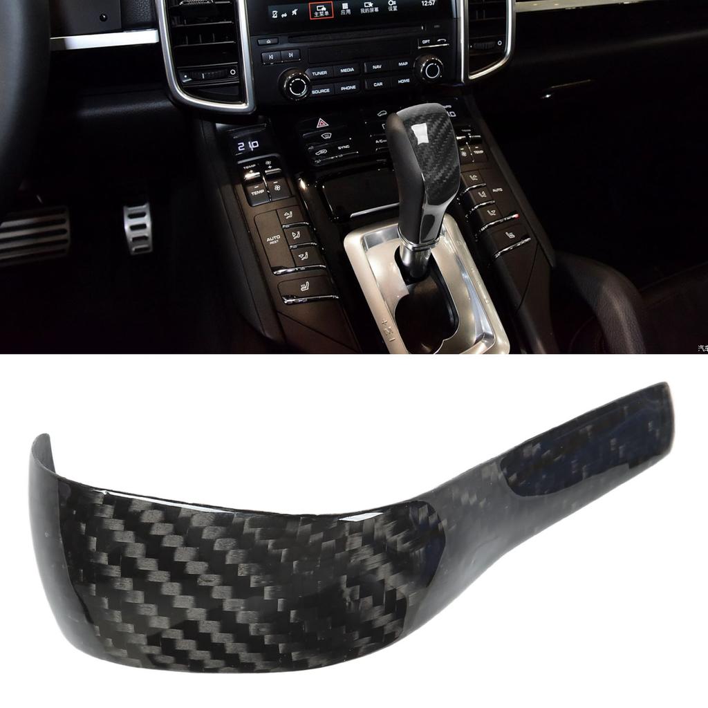 Helder Zwart Interieur Versnellingspookknop Trim Vervanging Koolstofvezel Versnellingspookknop Afdekking voor Porsche Cayenne 958 2011-17
