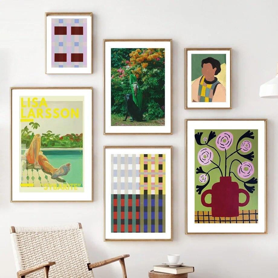 

Женская танцующая ваза для отдыха на берегу моря, абстрактная настенная живопись, постер и принты, картина для гостиной