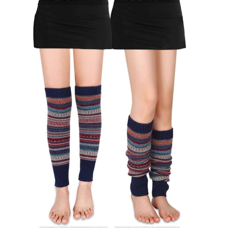Winter Women's Long Leg Warmers, Boho Boot Warmers, Cozy Knitted Accessories for Cold Seasons.