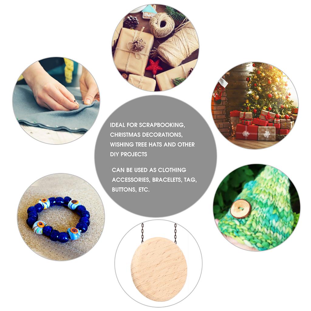 50 Stück Runde Holzrohlinge Buche Holzchip Ohne Loch DIY Handgefertigte Dekorationszubehör