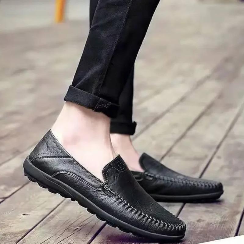 Herren Freizeitschuhe aus Leder Klassische Loafer Weiche Sohle Komfort Slipper Fahrschuhe Leichte Weiche Lederschuhe Herren Flats Mokassins