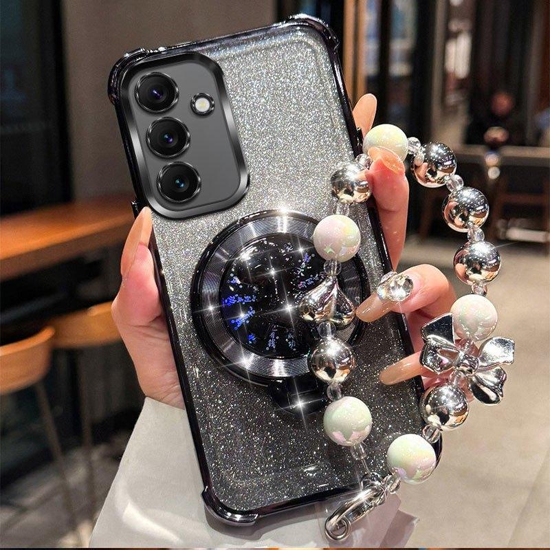 Glitter Pony Bracket Bracelet Case for Samsung Galaxy A17 A07 A37 A57 A16 A26 A36 A56 A06 A15 A25 A35 A55 A14 A24 A34 A54 5G
