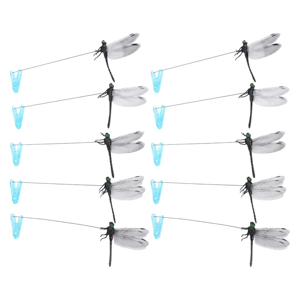 10PCS Dragonfly Clips, Realistic Dragonfly Hat Clip, Garden Decor with Clamp, Ideal for Outdoor Indoor Decoration