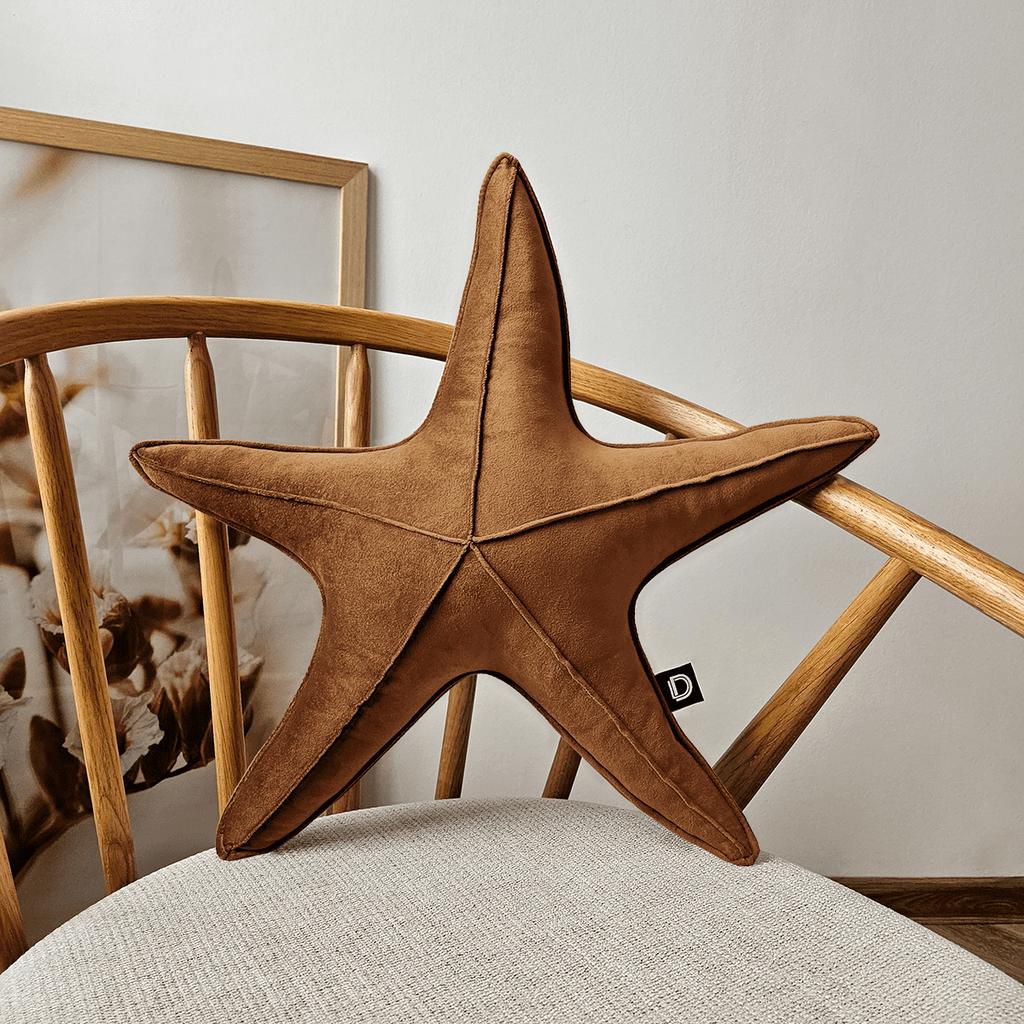 Large VELVET starfish pillow VE2213 | caramel