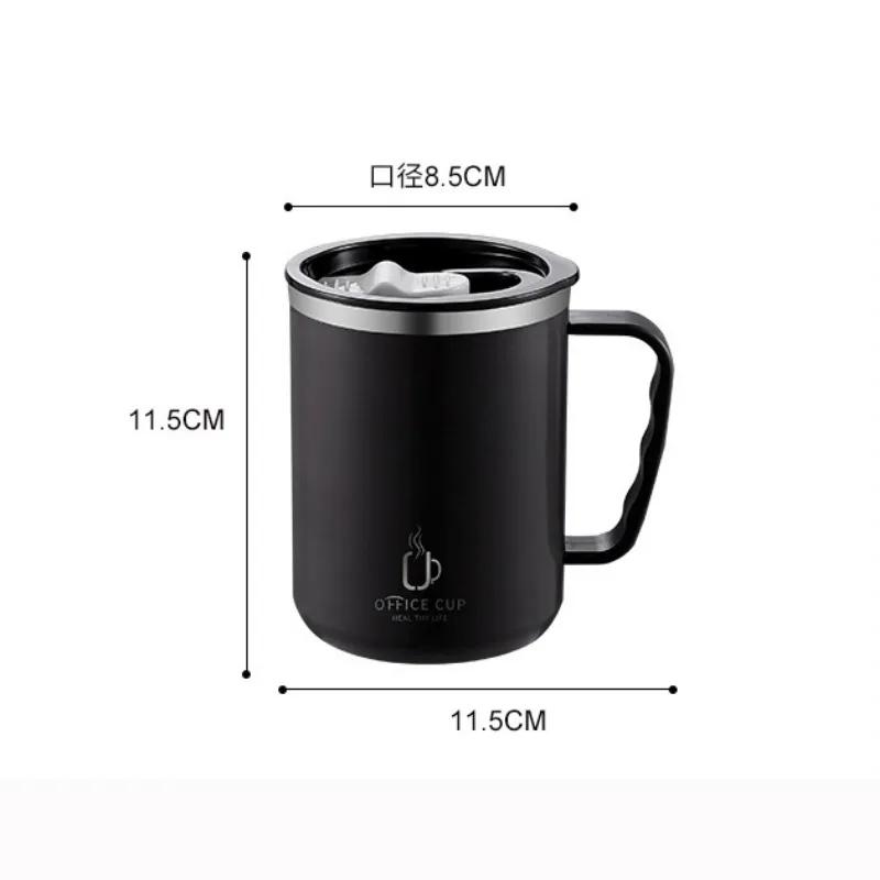 500ml Thermos Mug 304 Stainless Steel Coffee Cup With Handle Leak-Proof Vacuum Flask Insulated Cup Lightweight Thermal Water Bottle