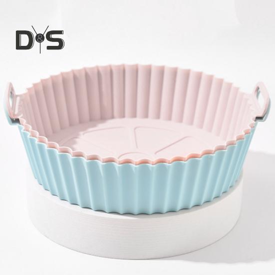 Silicone Frying Liners Air Circulation Baking Tray Dual-sided Cooking Pan Grease-free Air Fryer Basket Kitchen Accessory