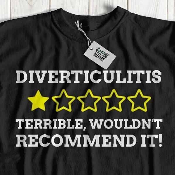 Unisex Funny Diverticulitis T-Shirt Diverticular Disease Gifts Bowel Tee IBS XL