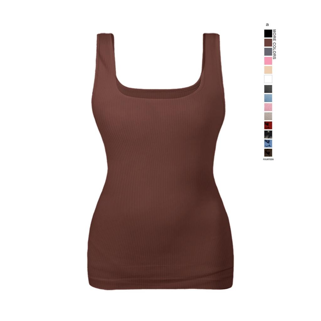 Women Washed Tie Dye Solid Color Slimming Body Shaping Tank Top
