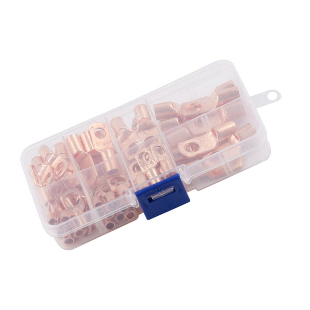 60Pcs Wire Connectors Copper Wire Lugs Ring Terminals Battery Cable Lugs Battery Wire Welding Cable Connectors