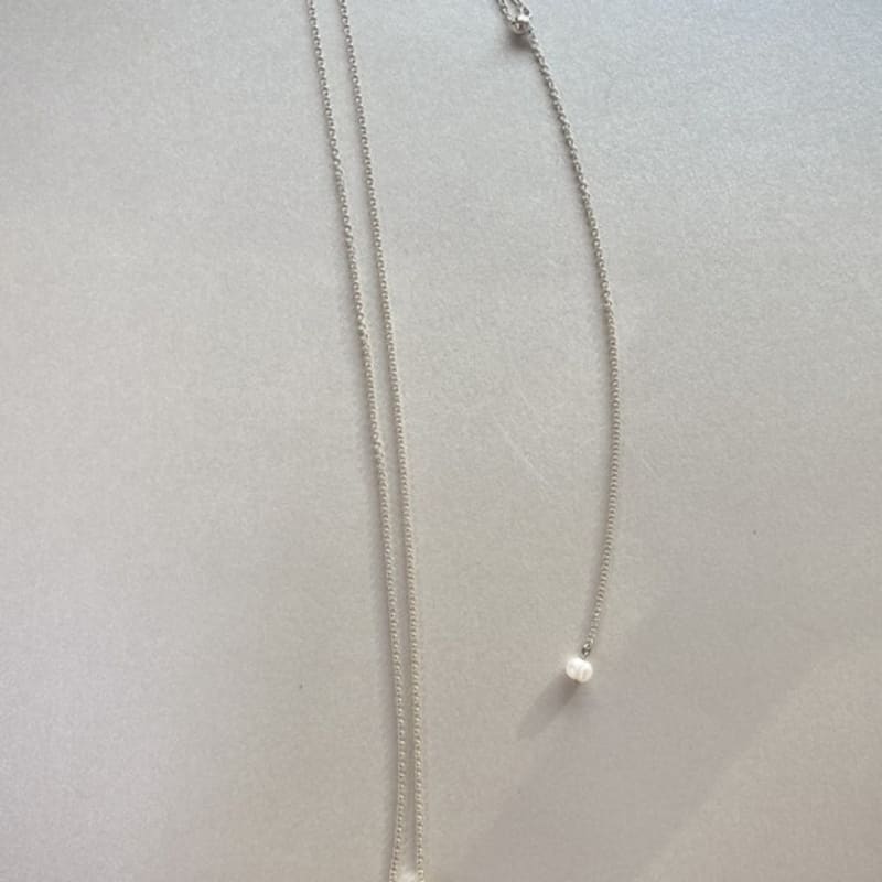SUZURAN Liquid Pearl_ 2way Silver Necklace