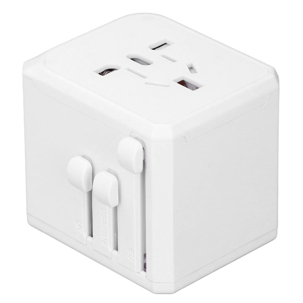 Reseadapter med 3 USB A 1 USB C Bärbar Tyst Resespänningsomvandlare för Hårtork