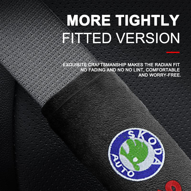 New Car Safety Belt Shoulder Cover Seat Belt Pads Accessories for Skoda Octavia Rapid Kodiaq Karoq Fabia Kamiq Superb Derivative Vision A5 A7