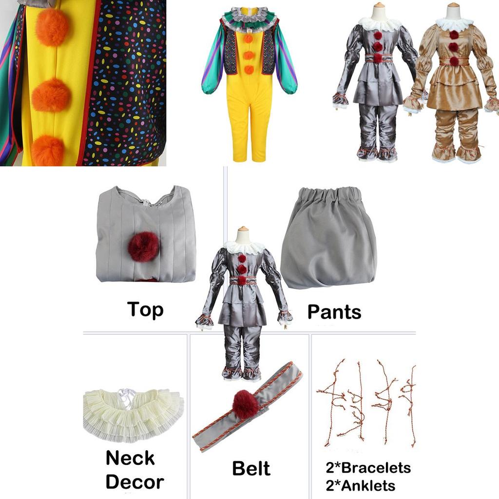 Bright And Durable Pennywise Cosplay Costume For Kids Perfect For Halloween And Role Play