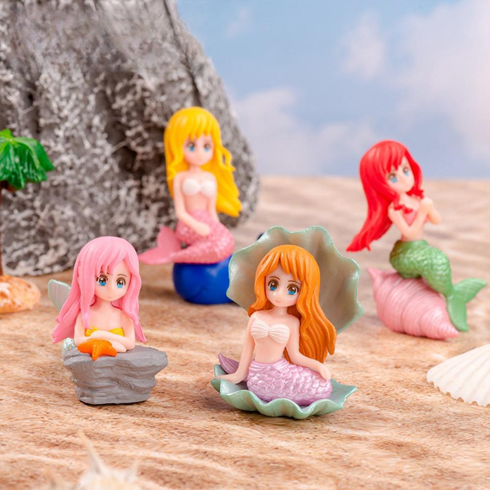 Cartoon Meerjungfrauen Figuren Bunte Miniaturfigur Kleine Meerjungfrau Ornament Aquarium Dekoration