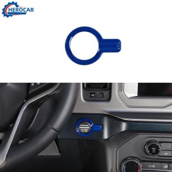 Blue Car Engine Start Stop Control Push Button Cover Trim for Ford Bronco +