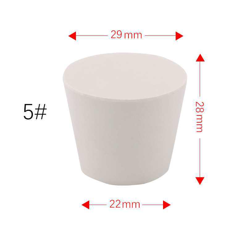 Round Silicone Stopper for Test Tubes and Erlenmeyer Flasks - Piercable and Dense