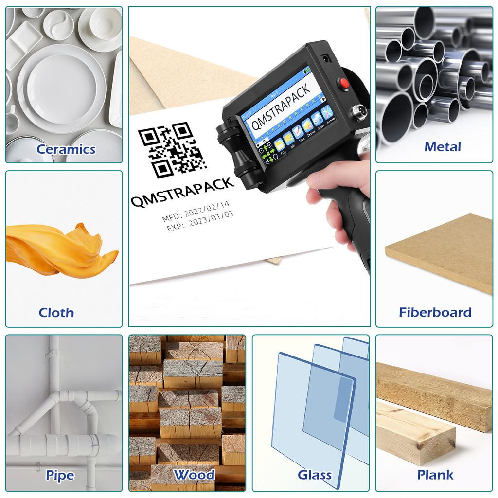 Handheld Inkjet Printer 12.7mm with Fast-Drying Ink for Text QR Barcode Batch Number Logo Date Label Printer