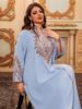 AB421 Elegant Embroidered Middle Eastern Pullover Robe - Arabic Jalabiya Dress