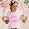 Team Bride Squad Matching T-Shirts, Arrow Heart Graphic Tees, Short Sleeve O Neck Tops for Bachelorette Party & Bridal Shower
