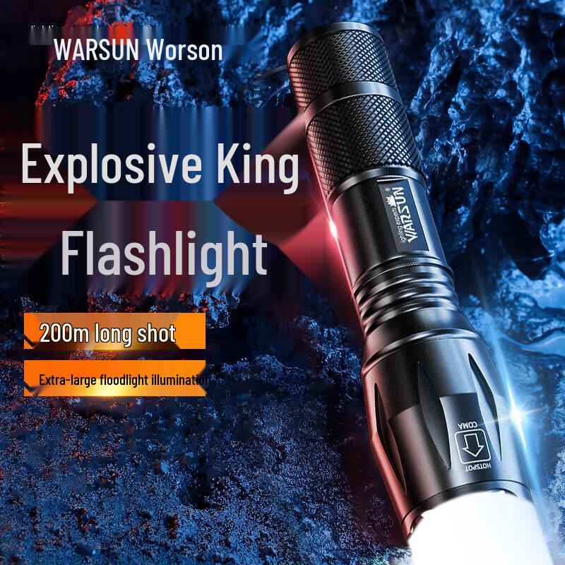 Walrusen High-Power Rechargeable Zoom Flashlight