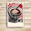 One piece of Chinese-style ramen iron hanging tag, a creative kitchen decoration, home wall art craft gift, suitable for food lo