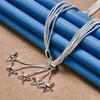 Charm 925 Sterling Silver Exquisite Starfish Pendant Necklace Women Fashion Party Wedding Gift Jewelry