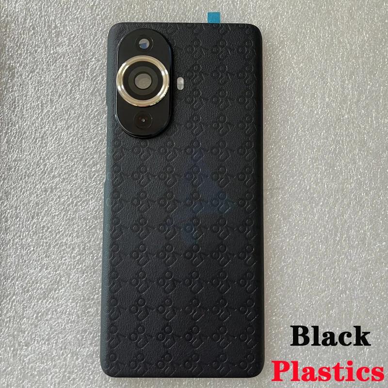 

Для Nova 11 Pro новая задняя крышка из закаленного стекла для HW Nova 11 Pro запасные части задняя крышка батарейного отсека + рамка камеры чёрный