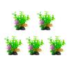 Realistic Artificial Green Plant Set of 4 with Base for Fishtanks Home Office Aquariums Underwater Landscape Accessories
