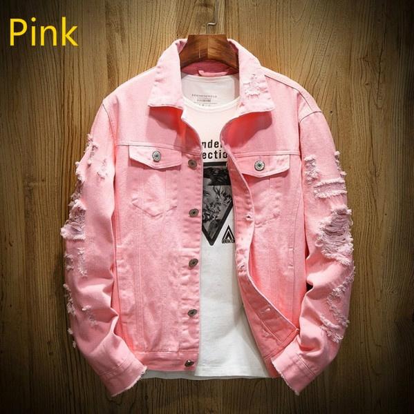 denim ripped jacket mens