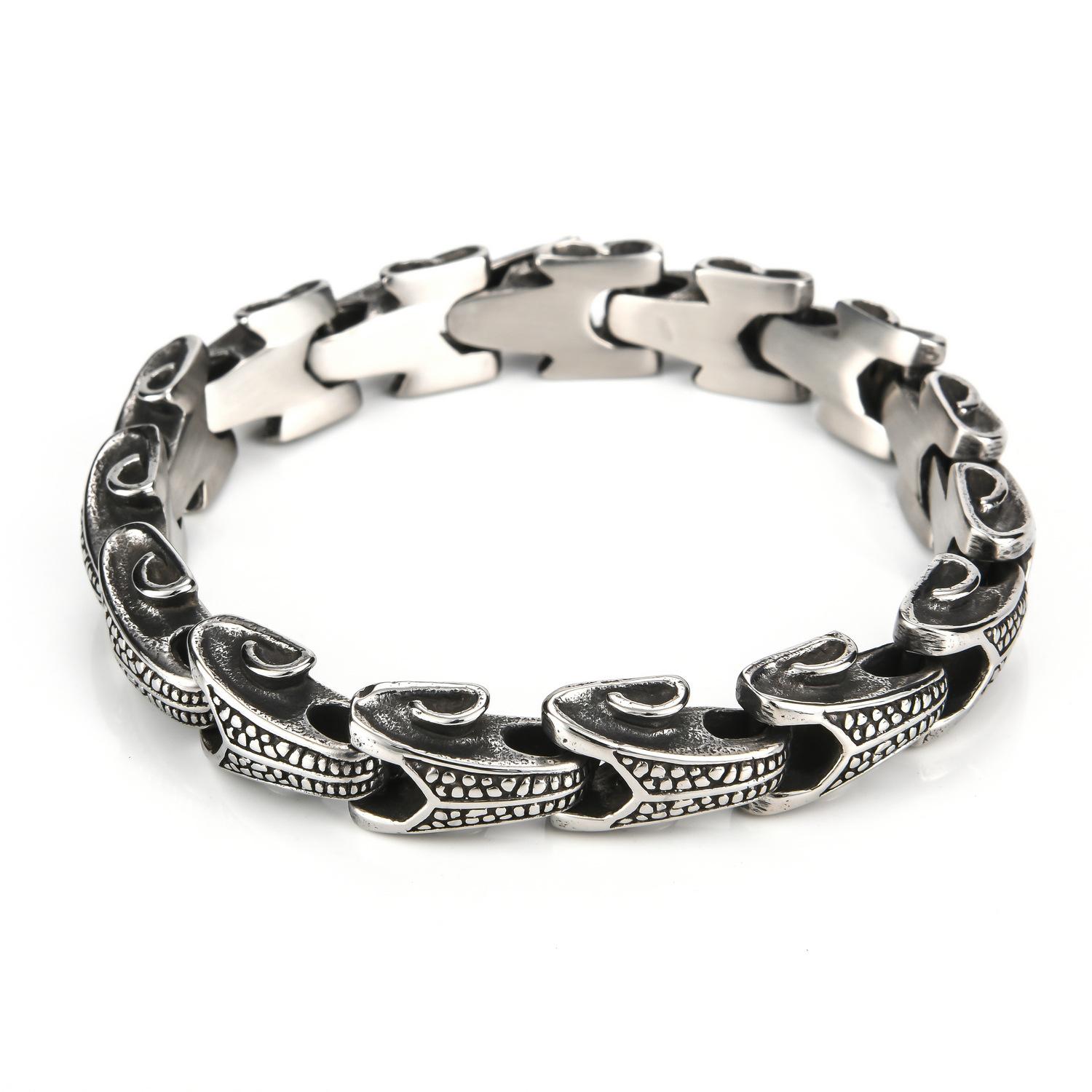 E-commerce retro personality dragon-shaped titanium steel bracelet male domineering metal faucet dragon-shaped stainless steel bracelet