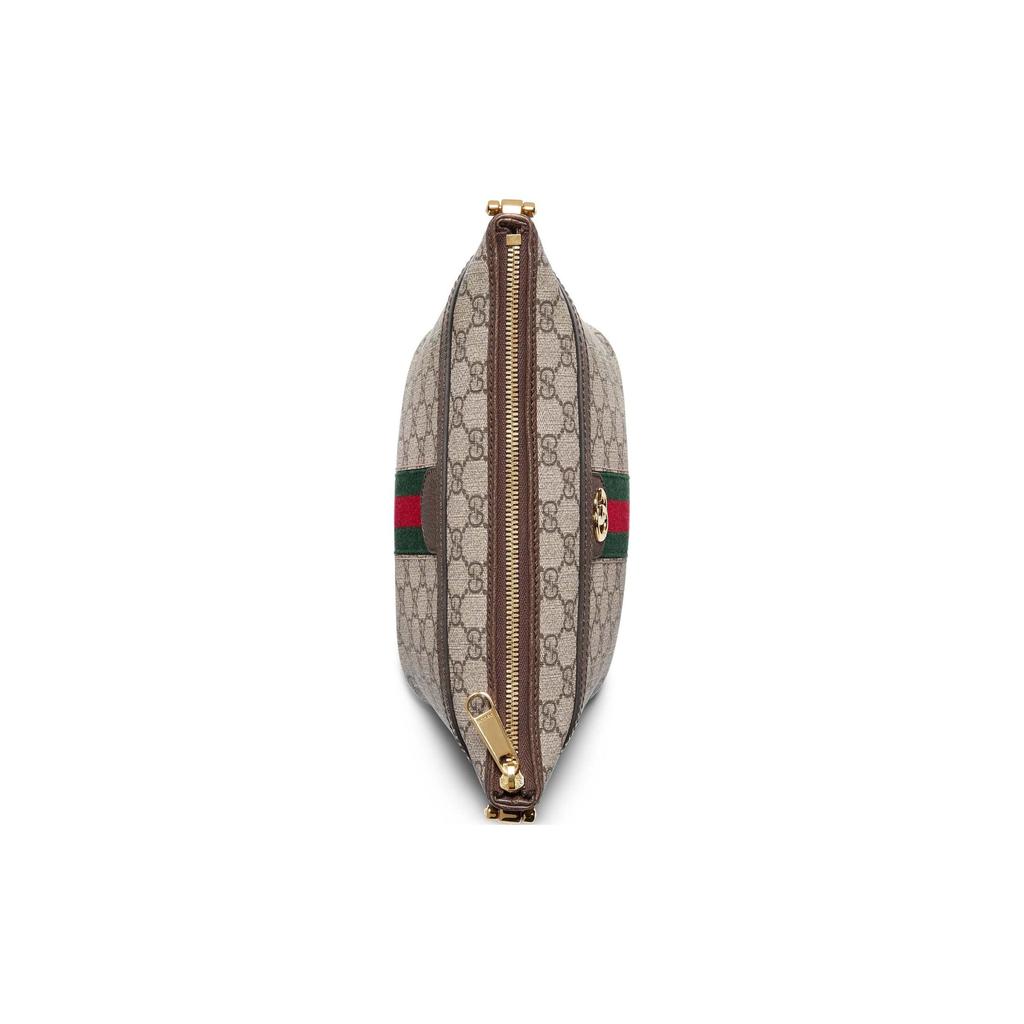 Gucci Ophidia Double G Logo Zipper Closure Canvas And Leather Crossbody Bag Mini Women bags Beige Ebony 781397-96IWG-8745