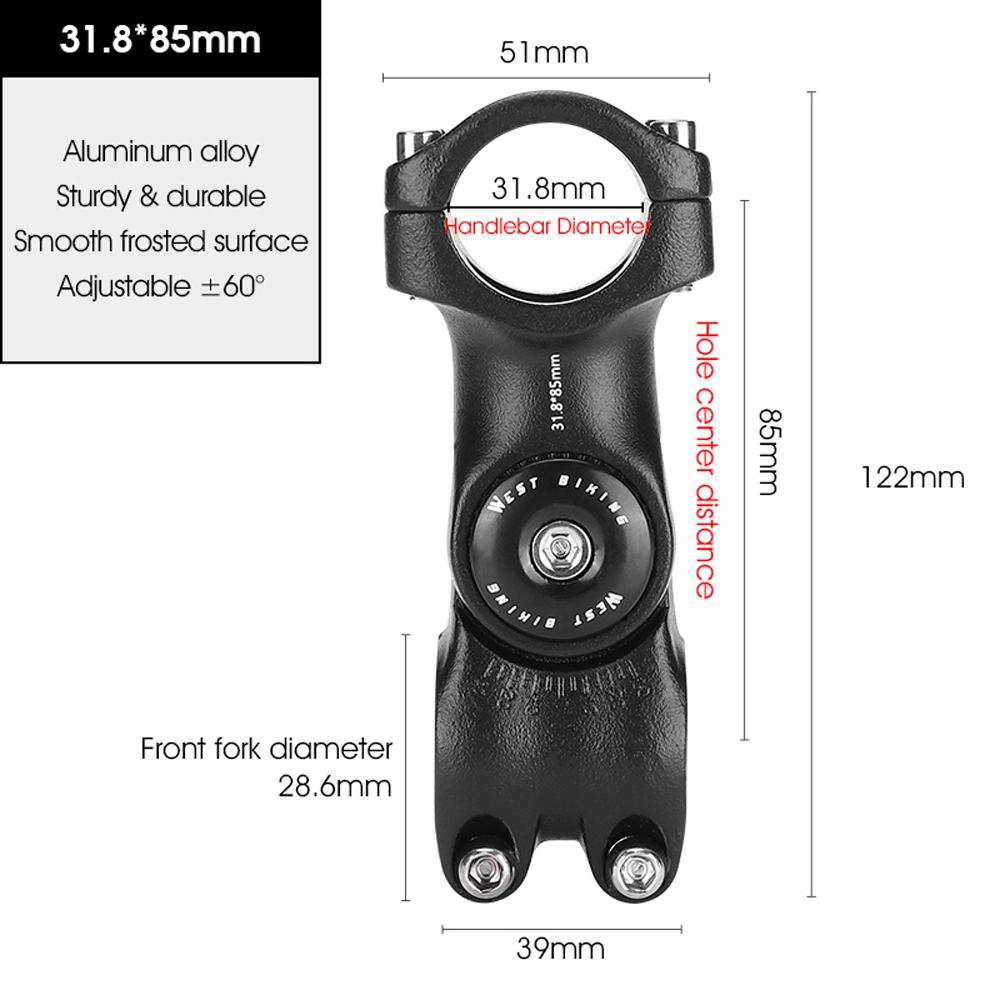 

Adjustable Bicycle Handlebar Stem Variable 60 Degree Angle Aluminum Alloy Bike Handlebar Riser Road Bike Front Fork Stem Adapter