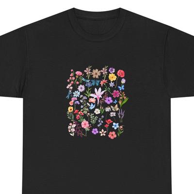 Wildflower Garden T-and Kids Tshirt | Butterfly Floral Nature Tee