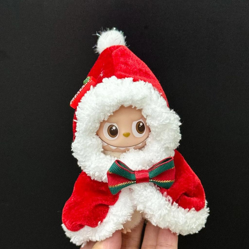 Non-Toxic For Mini Labubu 4.0 Christmas Clothing Toys Pin For Love Clothes Elk Cloak Cute Mini Christmas Skirt Cloak Accessories