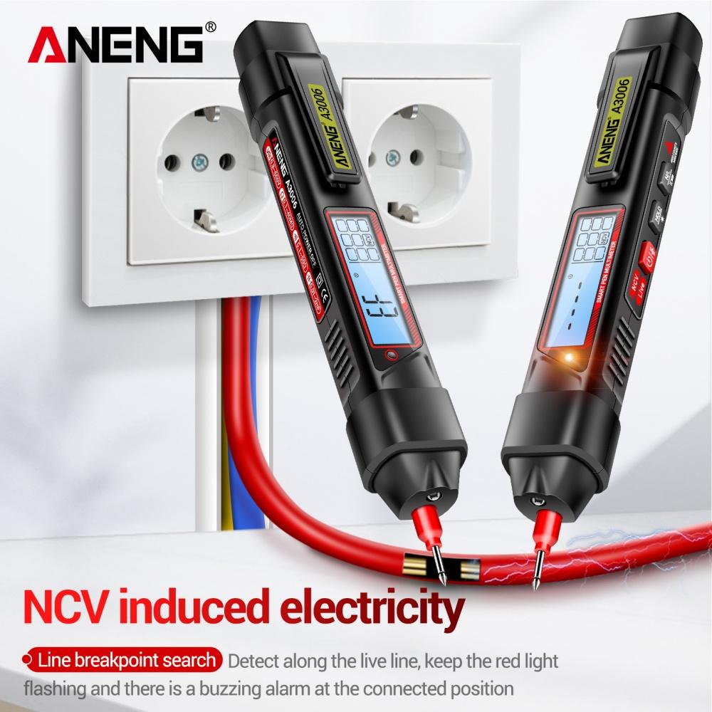 New ANENG A3006 Pen Multimeter Mini Digital 4000 Counts Professional AC/DC Voltage Ohm Diode Capacitance Resistance NCV Test Tool with Digital Display