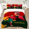 Portugal'S Soccer Celebration Print 3Pcs Bedding Setduvet Cover With 2 Bedropillowcase Home Birthday Gift
