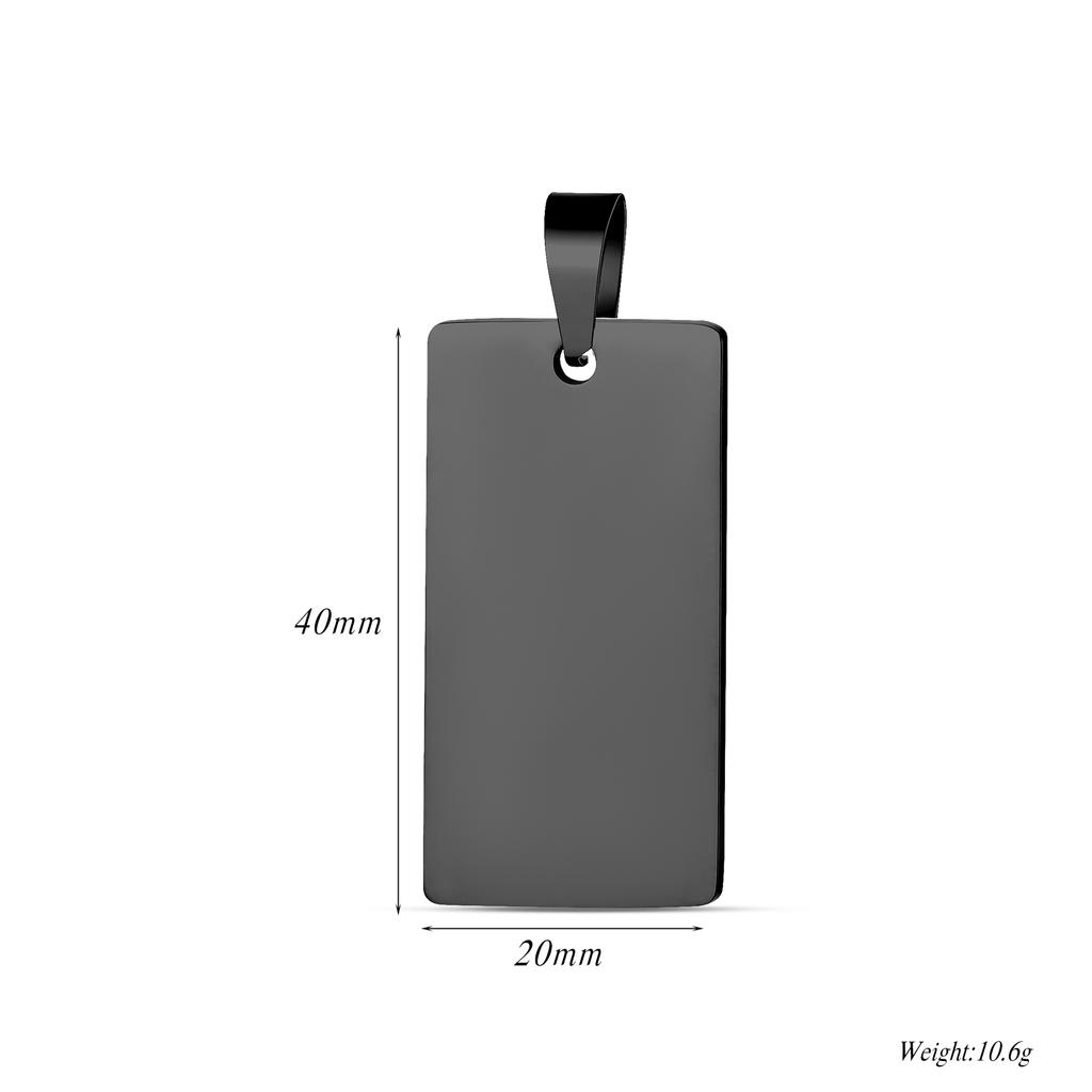 5Pcs High Quality Rectangle Tags Pendant Charm Stainless Steel ID Blank Tags 4 Colors Both Side Polished