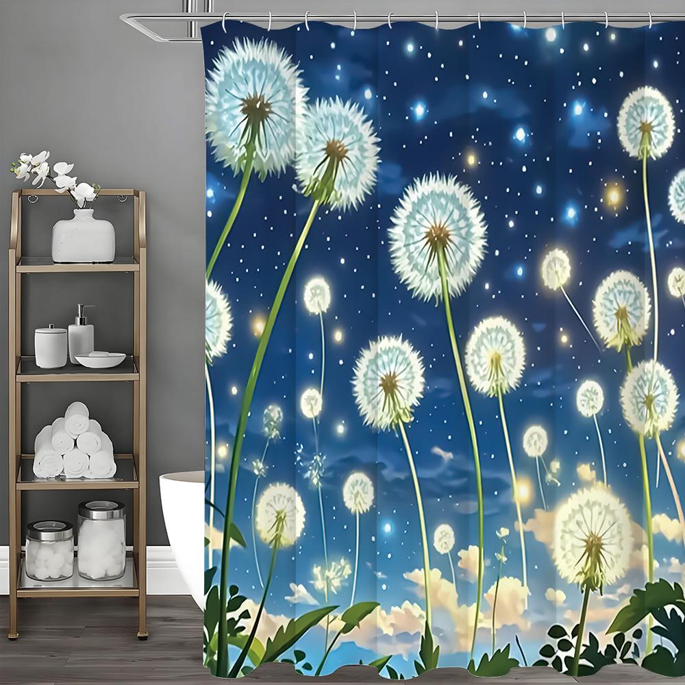 

Занавеска для душа «Одуванчик», Декоративная занавеска для душа для ванной комнаты, Водонепроницаемая занавеска для душа с крючками 90*180cm