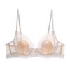 Lace Bra Women With Rabbit Ear Cups Plus Size Underwire Thin Molded Cup Embroidered Trim Breathable Uplifting