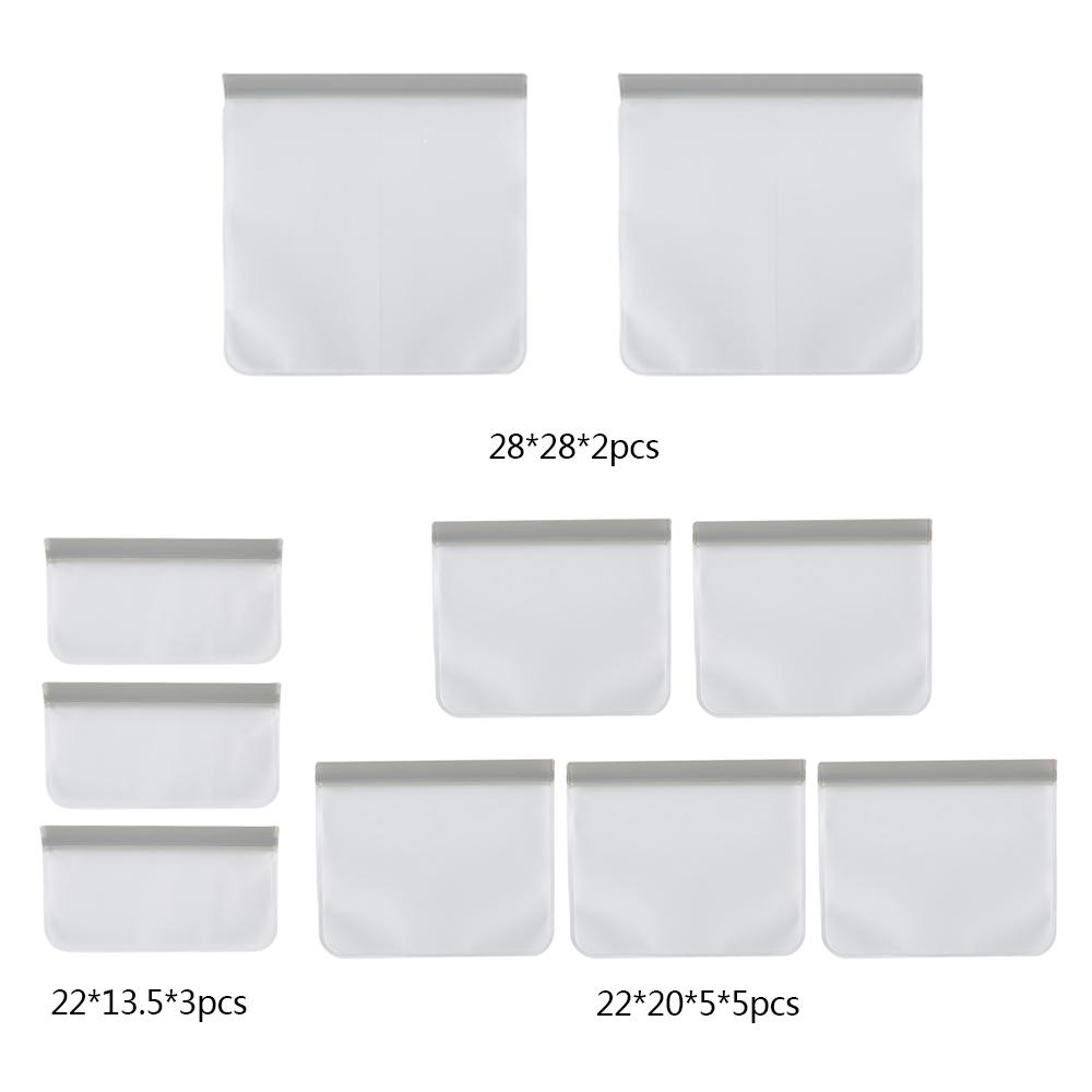 10Pcs Sealing Food Storage Bags Extra Thick Seal Freezer Bag Zipper Food Pouch Sandwich Bags Reusable Kitchen Travel Picnic