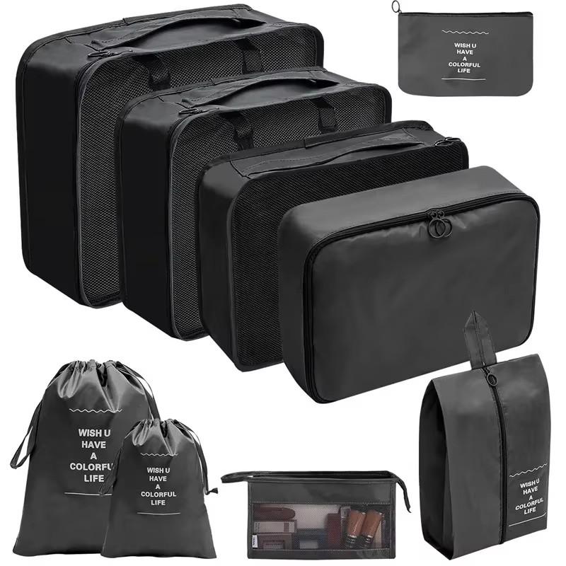 8 Pcs Set Travel Organizer Storage Bags Suitcase Packing Cubes Set Cases Portable Luggage Clothes Shoe Tidy Pouch Folding