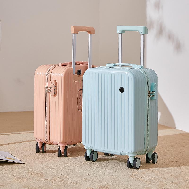 18" Unisex Carry-On Suitcase with Silent Wheels, Durable Korean Style, Thick Design, Combo Lock